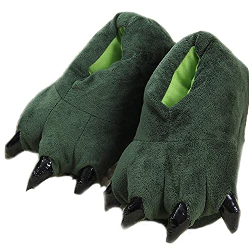 HengQiu Unisex Plush Animal Paw Slippers Fuzzy Warm House Shoes Dinosaur paw Slippers Claw Slippers