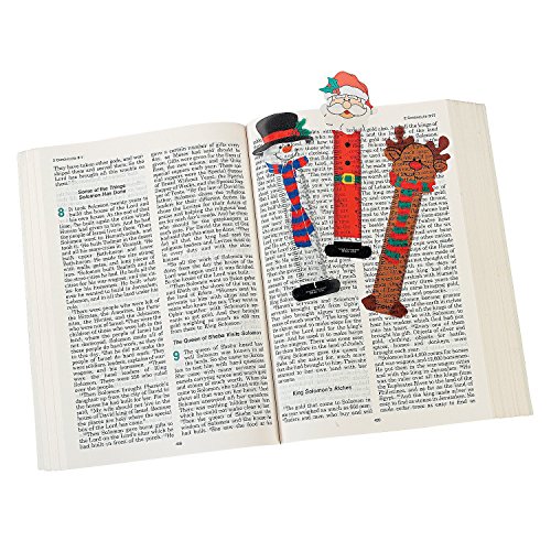 Fun Express 24 Christmas Character Bookmarks/Santa/Snowman/Reindeer/Party Favors/Holiday Stocking Stuffers/2 Dozen/5.25 by OTC