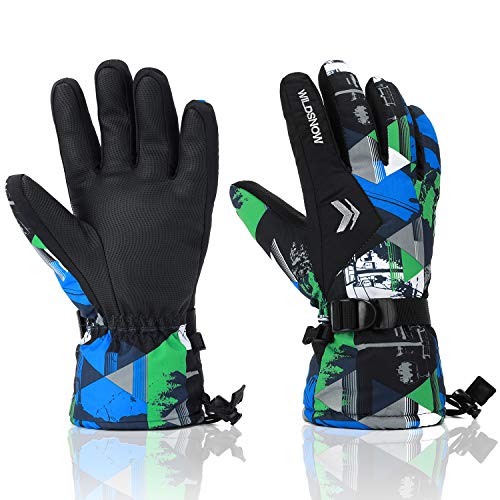 RunRRIn Ski Gloves, 100% Waterproof Warm Snow Gloves for Mens, Womens, and Kids