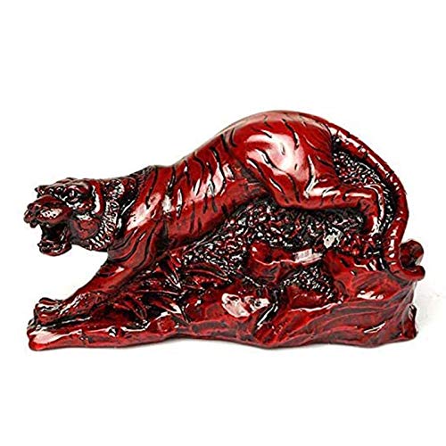 LHMYGHFDP Chinese Zodiac Red Resin Animal Decoration New Year Gift Car Garden Feng Shui Decoration Zodiac Figurines Home Collectibles Wealth Lucky Desktop Mascot,Tiger