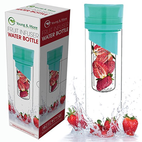 Infuser Water Bottle 24 Oz - Top Gifts for Mom - Made with TRITAN BPA Free - Free Recipe Ebook Download