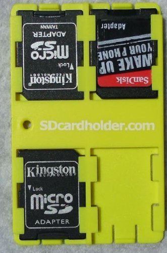 Standard SD Card Holder Credit Card Size Secure Digital Memory Card Case (Yellow)