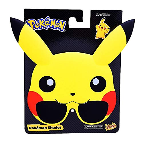 Sun-Staches Pokémon Pikachu Official Sunglasses Costume with UV400 Lenses, Pikachu Yellow Mask, One Size Fits Most