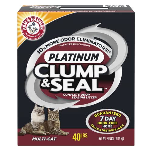 ARM & HAMMER Clump & Seal Platinum Cat Litter, Multi-Cat, 40 lbs (Pack of 1)