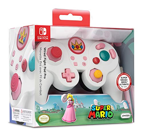 PDP Gaming Super Mario Bros Princess Peach GameCube Wired Fight Pad Pro Controller: Princess Peach - Nintendo Switch