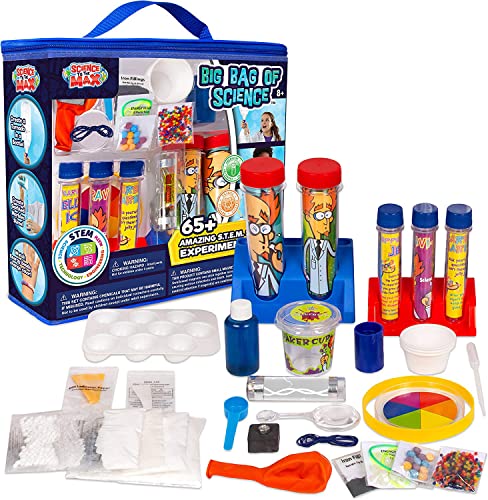 Be Amazing! Toys Big Bag of Science Works - Kids Science Experiment Kit with 65+ Amazing Experiments - Set Up Your First STEM Laboratory - Educational Chemistry Set For Boys & Girls Age 8 +