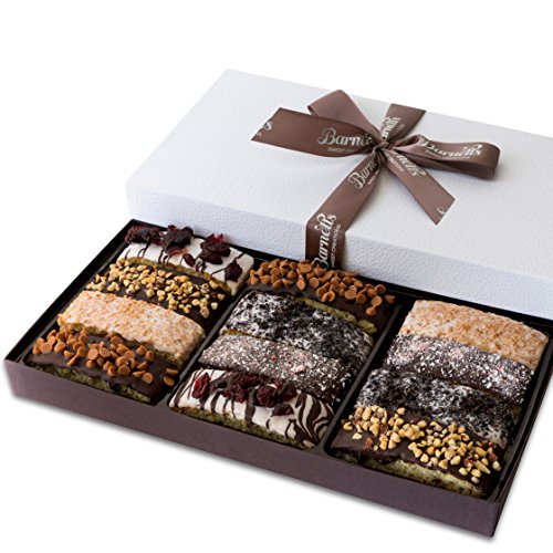 Chocolate Biscotti Gift Basket, 12 Gourmet Chocolate Cookies Gift Box, Prime Gifts for Food Delivery Ideas for Women Men Grandma Teachers