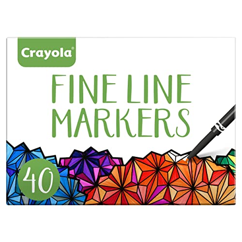 Crayola Fine Line Markers For Adults (40 Count), Skinny Markers For Adult Coloring Books, Thin Markers, Gift for Teens [Amazon Exclusive]