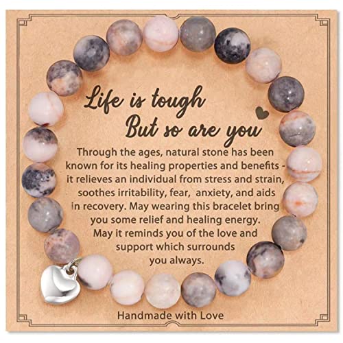 CHICING Get Well Soon Gifts for Women,Natural Stone Healing Bracelet, Inspirational Gifts for Women Teen Girls