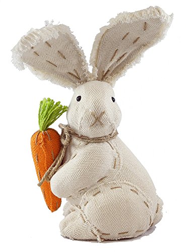 Cottontail Easter Bunny Holding Carrot Figurine