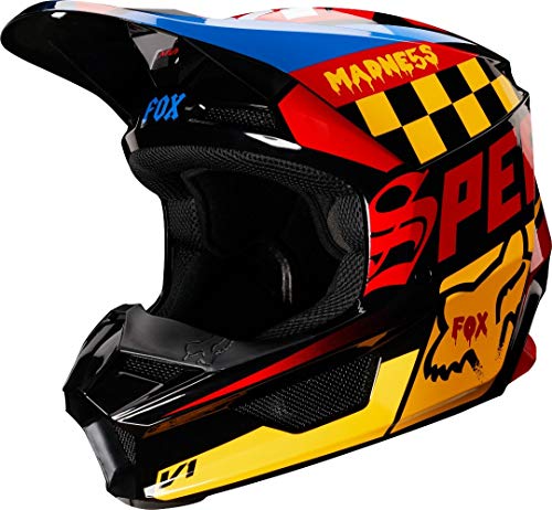 Fox Racing V1 Czar Men's Off-Road Motorcycle Helmet - Black/Yellow / 2X-Large