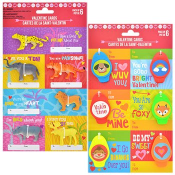 Valentine’s Day Classrooms Cards with Toys 12 pcs