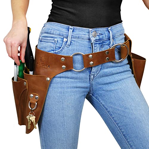 Leather Garden Tool Belt - Christmas Gardening gifts for women- Utility belt -Tool Organizer Holster Pouch -Gift for Gardener & Florist toolbelt- Gardening tools apron -Womens tool belt - Garden Belt