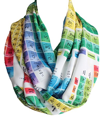 Etwoa Chemistry Periodic Table Colorful Infinity Scarf Geeky Scarf