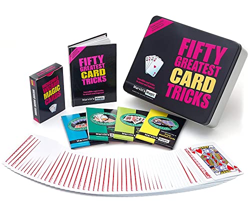 Marvin's Magic - Fifty Greatest Card Tricks Set - Magic Kit, Magic Tricks for Adults, Magic Tricks - with Mind Reading and Card Tricks, Close up Magic - Comes in Gift Set Tin - for Ages 8, 9, 10+