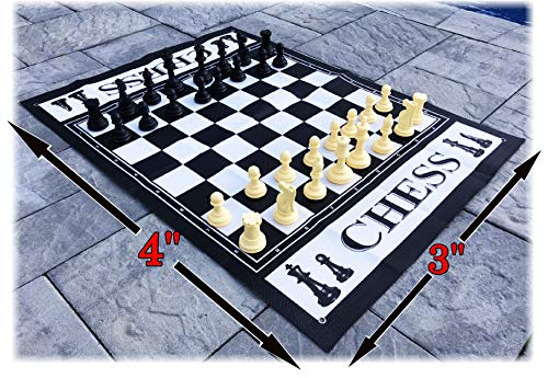 Matty's Toy Stop Deluxe Large Chess (Indoor/Outdoor) Game with 6' King, 4' x 3' Game Mat with with Anchors