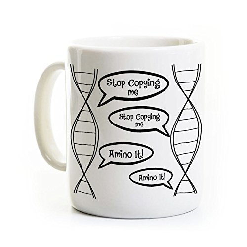 DNA Biology Coffee Mug - Stop Copying Me, Amino It - Ceramic Mug 11 Oz