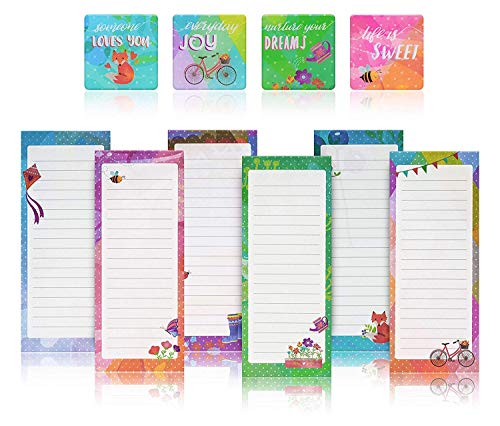 Charming Magnetic Notepads 6 Pack Premium - To Do List, Grocery list, Perfect Housewarming Gifts, Thank You Gifts, Office Supplies - by PRTSupply