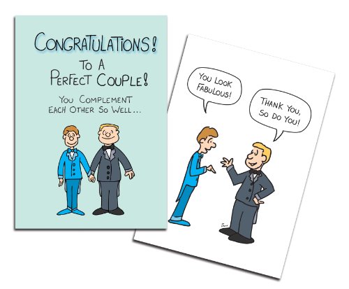 Silly Quill Gay Wedding Card - You're So Complimentary