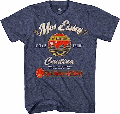 STAR WARS Mos Eisley Cantina Tatooine Men's Adult Graphic Tee T-Shirt (Navy, Medium)