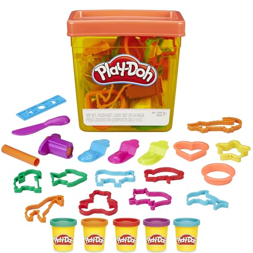 Play-Doh Fun Tub Set, 19 Accessories & Reusable Storage Container, Preschool Toys, Kids Arts & Crafts, Ages 3+ (Amazon Exclusive)