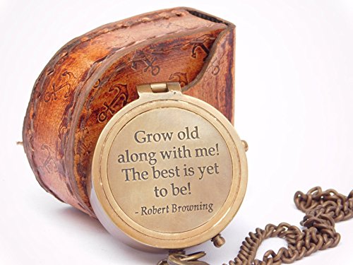 NEOVIVID Grow Old Along with Me Anniversary Compass Gift for Him or Her, Romantic Gift Ideas for Husband or Wife, 50th Wedding Anniversary Decorations, Our Wedding for Men