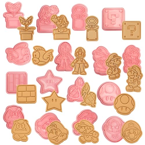 16 Pieces Cookie Cutters Cartoon Cookie Cutters Cartoon Plastic Cookie Cutter Plastic Biscuit Cutter Cookie Stamps Mold for DIY Cookie Baking Supplies