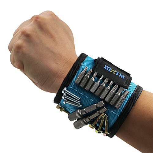Magnetic Wristband, BLENDX Men Stocking Stuffers Gifts Tool with Strong Magnets for Holding Screws, Nails, Drill Bits Cool Tools for Father's Day Gift for Him, Men, Husband, Dad, Guys, DIY-er