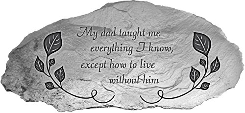 Cathedral Art My Dad Taught Me Memorial Garden Stone, 10-inches by 5-inches, Silver