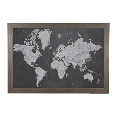 Push Pin Travel Maps - Stormy Dreams World - Barnwood Gray Framed Pin Map for Tracking Your Travels - 27.5' x 39.5' - 8 Handcrafted Frame Options - Made in USA - Ideal for Any Traveler