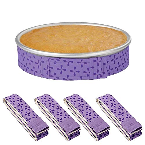 Mity rain 4-Piece Cake Pan Dampen Strips, Super Absorbent Thick Cotton Strips for Baking, Cake Leveler and Baking Supplies