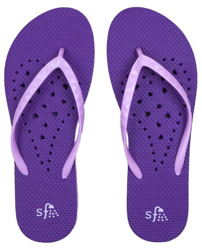 Showaflops Womens Violet Elongated Heart, Pyramid Stud Strap, Color: Violet/Lavender, Size: 9/10 (4002-9/10)