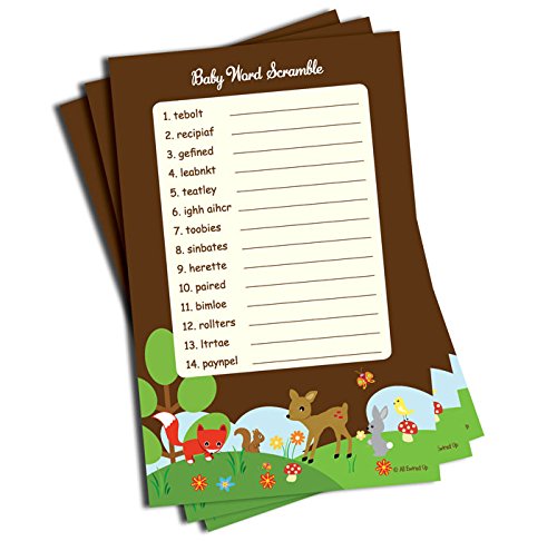 Word Scramble - Baby Shower Game - Woodlands Theme (50-Sheets)