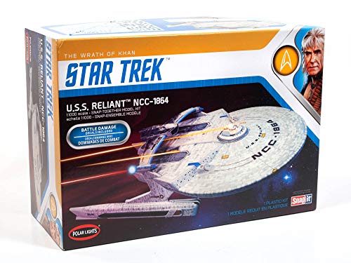 Polar Lights Star Trek U.S.S. Enterprise Reliant Wrath of Khan Edition 1:000 Scale Set Prop Replica Model Kit, White