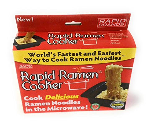 Rapid Ramen Cooker - Microwave Ramen in 3 Minutes - BPA Free and Dishwasher Safe (Red, 1-pack)