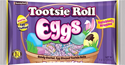 Individually Wrapped Tootsie Roll Candy Eggs, Easter Basket Stuffers, 7.5 Ounce (Single)