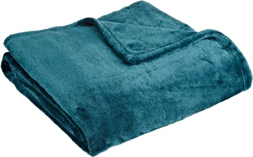 Thesis Fleece Cashmere Plush Throw Blanket Teal Throw Size Blanket – Soft Cozy Plush Luxury Microfiber Blanket, 50x60 Inches