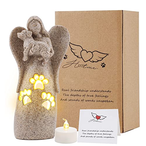 BEARAE Dog Memorial Gifts, Candle Holder Statue, Pet Loss Gifts, Bereavement Gifts, Pet Sympathy Gifts