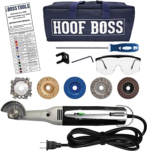 Hoof Boss - Goat Hoof Trimmers Complete Electric Set 110v - Goat Hooves Trimmer Tool Kit - Grinder Discs and Accessories Included