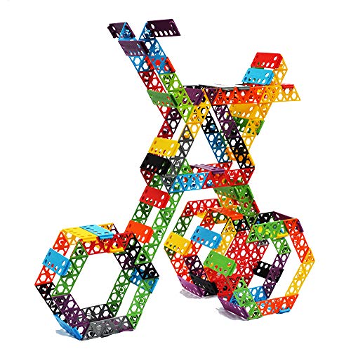 Qubits STEM Construction Set - 100 Pieces: an Open Play Engineering and Building Toy (Alternative to Blocks)