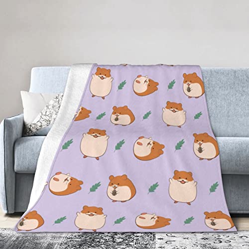 Hamster Blanket Cute Super Soft Warm Bed Bedding Throw Blankets for Couch Bedroom Sofa Office Car, All Season Cozy Flannel Plush Blanket Gifts for Girls Boys Adults, 60'X50'