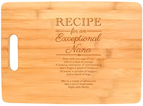 Nana Gifts for Grandma Nana Recipe For An Exceptional Nana Rectangle Bamboo Cutting Board