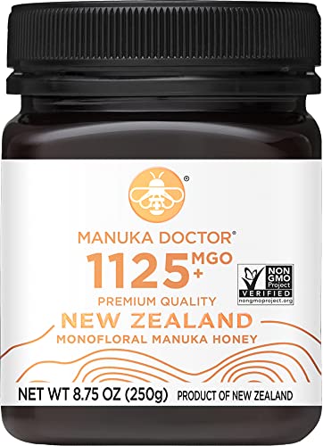 MANUKA DOCTOR - MGO 1125+ Manuka Honey Monofloral, 100% Pure New Zealand Honey. Certified. Guaranteed. RAW. Non-GMO (8.75 oz)