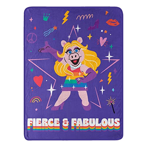 Northwest Muppets Micro Raschel Throw Blanket, 46' x 60', Fierce and Fab