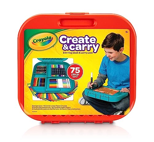 Crayola Create 'N Carry Art Set (75pcs), Art Supplies Kit, Drawing Set for Kids, Arts & Crafts Supplies, Gift for Kids, 5+