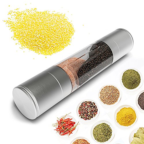 SUPOW Salt & Pepper Grinder 2 in 1 Dual Salt & Pepper Mill Grinders Kitchen Utensils & Gadgets With Adjustable Rotor