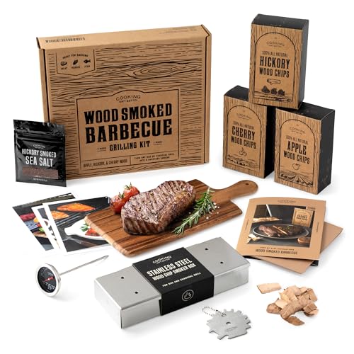 Cooking Gift Set Co. | Wood Smoked BBQ Grill Set for Men | Gifts for Men:Gifts for Boyfriend, Birthday Gifts for Men, & New Home Gift Ideas | BBQ Gifts for Men, Mens Gifts Ideas