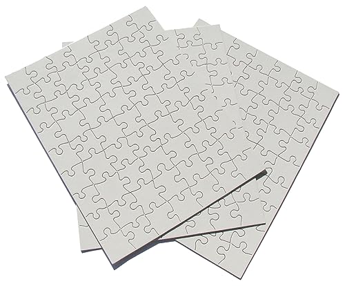 INOVART Puzzle-It 63-Piece Blank Puzzle, 12 Puzzles Per Package, 8-1/2' x 11', White