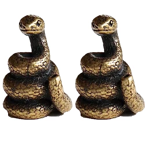 Akuihizo 2PCS Brass Animal Incense Holder Twelve Chinese Zodiac Incense Stick Holder Small Brass Joss Stick Incenses Burner Censer (Snake)