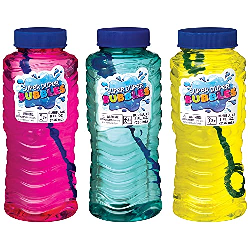 Super Duper Bubbles - 8 oz. (Pack of 1) - Colorful Bubble Solution - Perfect for Kids & Outdoor Activities